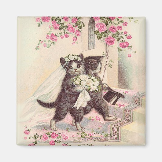 Hochzeit von Katzen Magnet (Vorne)