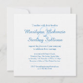 Hochzeit von Kingfisher-Vogel, blau und weiß Einladung (Rückseite)