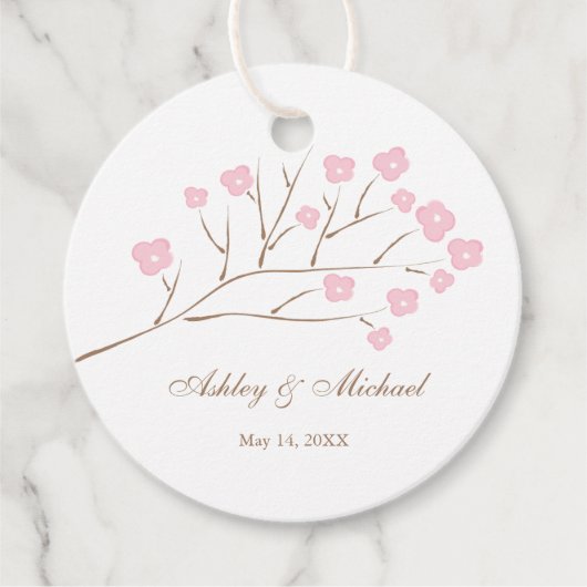 Hochzeit von Kirschblüten Geschenkanhänger (Vorderseite)