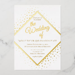 Hochzeit von klassischem Gold-Glitzer Folieneinladung