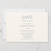 Hochzeit von klassischen Typografie in staubigen B Save The Date (Vorderseite)