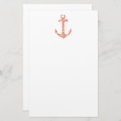 Hochzeit von Korallen und Gelben Ankern Briefpapier (Vorne/Hinten)