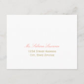 Hochzeit von Korallen und Goldenen Blütenblättern RSVP Karte (Rückseite)