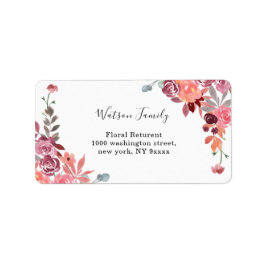 Hochzeit von Korallen und Pfirsichfarben Adressaufkleber