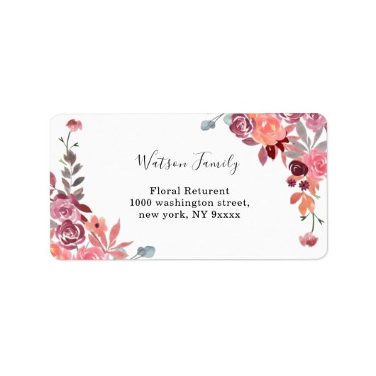Hochzeit von Korallen und Pfirsichfarben Adressaufkleber (Vorne)