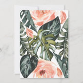 Hochzeit von korallenrosa und tropischem Blattwerk (Rückseite)