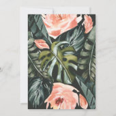 Hochzeit von korallenrosa und tropischem Blattwerk (Rückseite)