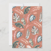 Hochzeit von korallenrosa und tropischem Blattwerk (Rückseite)