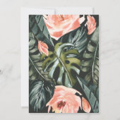 Hochzeit von korallenrosa und tropischem Blattwerk (Rückseite)