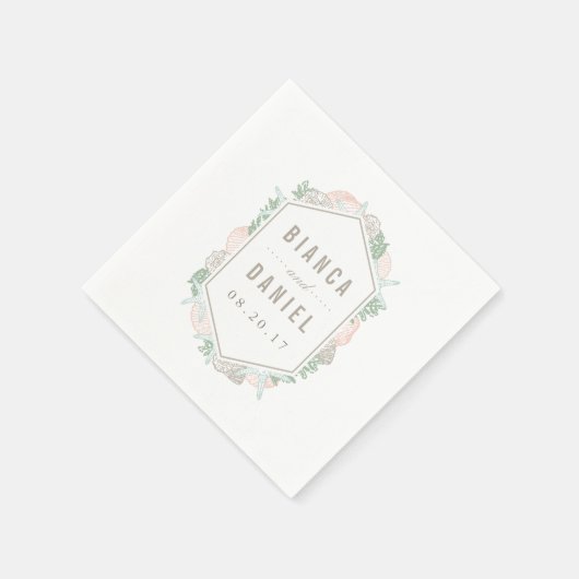 Hochzeit von Küstenpastells Serviette (Ecke)