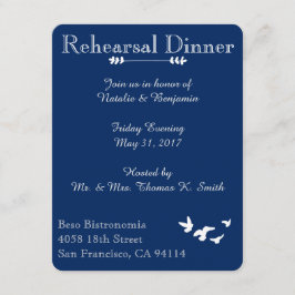 Hochzeit von Küstenvögeln | Probe Dinner Einladung