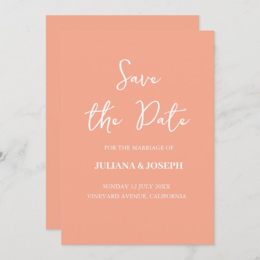Hochzeit von lässigen Skriptpten Save The Date (Vorne/Hinten)