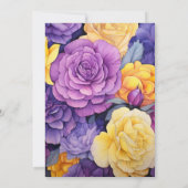 Hochzeit von Lavendel und Gelbblütenfrüchten Einladung (Rückseite)