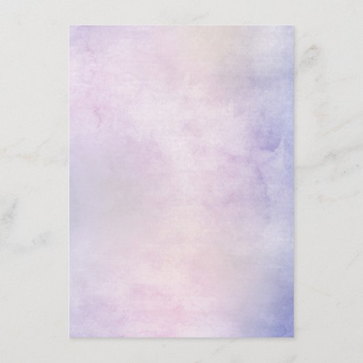 Hochzeit von leichten Blaupinkfarbenen Hydrangeas  Begleitkarte (Rückseite)