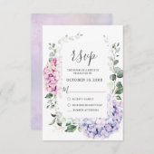 Hochzeit von leichten Blaupinkfarbenen Hydrangeas  RSVP Karte (Vorne/Hinten)