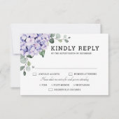 Hochzeit von leichten Blaupinkfarbenen Hydrangeas  RSVP Karte (Vorderseite)