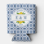 Hochzeit von Lemon Blue Tile Dosenkühler (Rückseite)