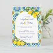 Hochzeit von Lemon Einladung (Stehend Vorderseite)