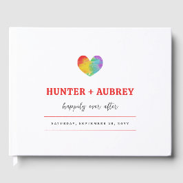 Hochzeit von Lesben mit Wasserfarbe Gästebuch