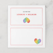 Hochzeit von Lesben mit Wasserfarbe Platzkarte (Außenseite Aufgefaltet)