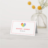 Hochzeit von Lesben mit Wasserfarbe Platzkarte (Rückseite)