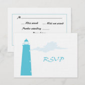 Hochzeit von Leuchtturm RSVP Karte (Vorne/Hinten)