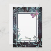 Hochzeit von Libellen und Lichtern Abend Garden Save The Date (Rückseite)
