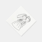 Hochzeit von Liebe und Cartoon Serviette (Ecke)