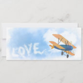 Hochzeit von LIEBE- und Herzwolkenflugzeugen Save The Date (Vorderseite)
