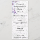 Hochzeit von lila Berry Wreath Floral Damask Programm (Vorderseite)