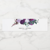 Hochzeit von Lila Blumenzitaten Wasserflaschenetikett (Einzelnes Label)