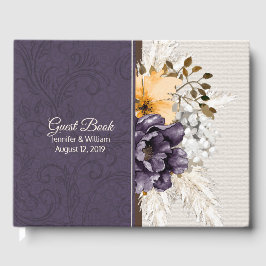 Hochzeit von lila Damaskus- und Herbstzeiten Gästebuch