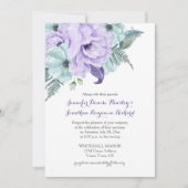 Hochzeit von lila Lavendel- und Minzspitzen Einladung (Vorderseite)