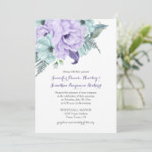 Hochzeit von lila Lavendel- und Minzspitzen Einladung (Stehend Vorderseite)