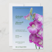 Hochzeit von Lila Orchideen Einladung (Vorderseite)