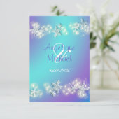 Hochzeit von lila Seestern RSVP Karte (Stehend Vorderseite)