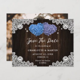 Hochzeit von lila und blauen Fotos Save The Date