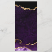 Hochzeit von lila und Gold Glitzer Agate Marble Menükarte (Rückseite)