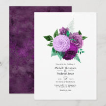 Hochzeit von lila und grünen Blumen