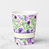 Hochzeit von lila und grünen Blumen Pappbecher (Rechts)