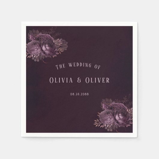 Hochzeit von lila und Rose Serviette (Vorderseite)