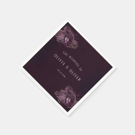 Hochzeit von lila und Rose Serviette (Ecke)