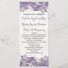 Hochzeit von lila und weißen Blumen Programm