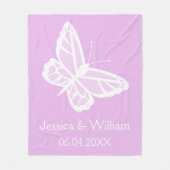 Hochzeit von Lilac und White Butterflies Fleecedecke (Vorderseite)