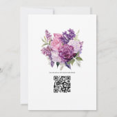 Hochzeit von Lilac zu Traubenblumen Einladung (Rückseite)