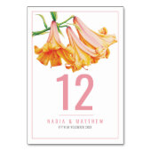 Hochzeit von Lily Bell orange Tischnummer (Rückseite)