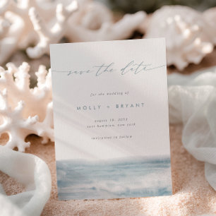 Hochzeit von Low-Tide-Script-Küstenzeiten Save The Date