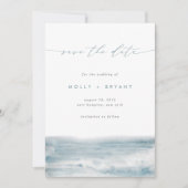 Hochzeit von Low-Tide-Script-Küstenzeiten Save The Date (Vorderseite)