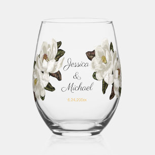 Hochzeit von Magnolien Weinglas Ohne Stiel