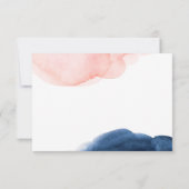 Hochzeit von Marine und Blush Watercolor RSVP Karte (Rückseite)